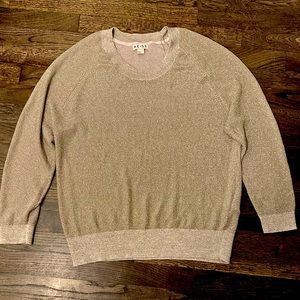 REISS - metallic gold knit sweater, oversized style, size s